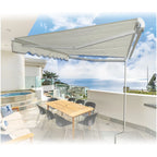 Retractable Awning for Patio 8' x 6.5' Aluminum Sun Shade with Crank Handle