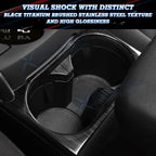 Black Titanium Interior Water Cup Holder Frame Cover for Mazda CX-5 (2017-2025)