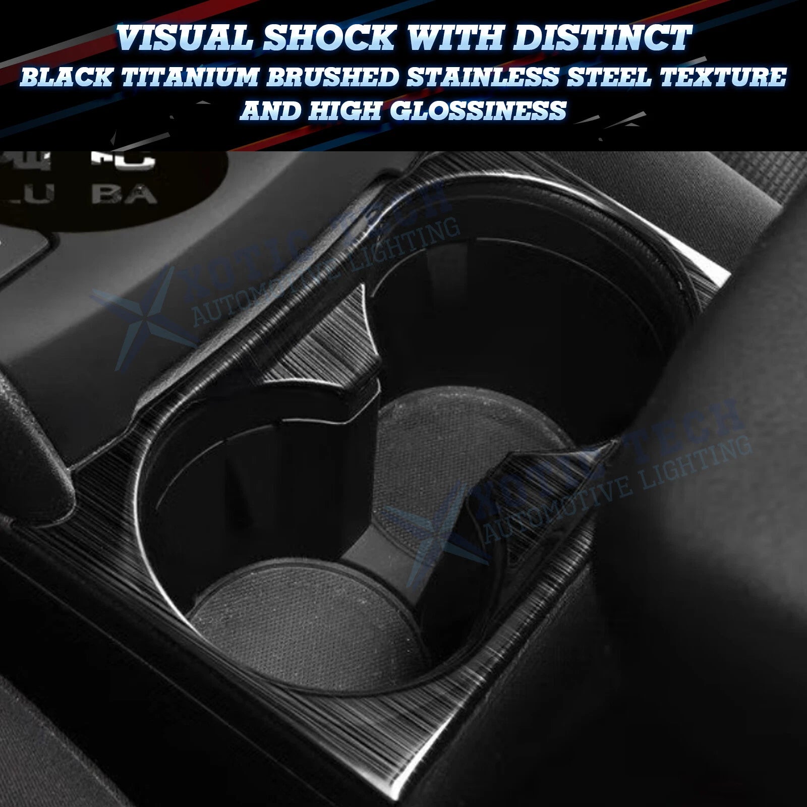 Black Titanium Interior Water Cup Holder Frame Cover for Mazda CX-5 (2017-2025)
