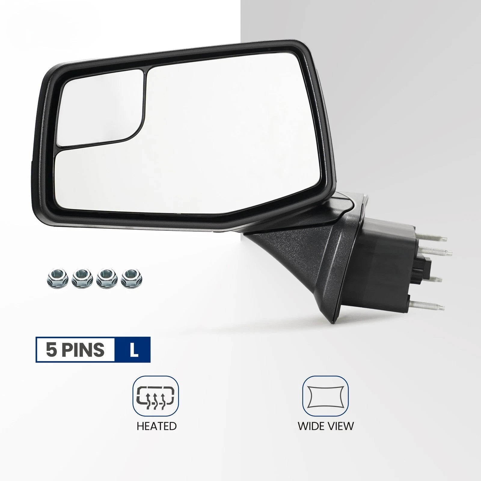 Side Mirror for Chevy Silverado 1500 (2019–2024) Heated, Manual Fold, 5 Pins