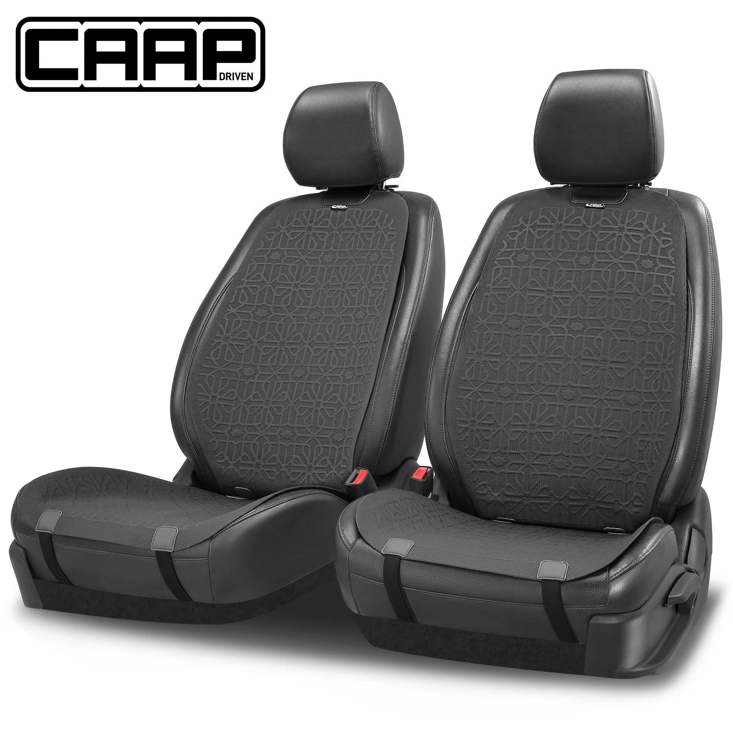 Set of 2 Universal Front Row Seat Covers for Car Truck Grey