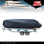 Black 420D Waterproof Yacht Cover for V-Hull Runabouts (11-13ft)