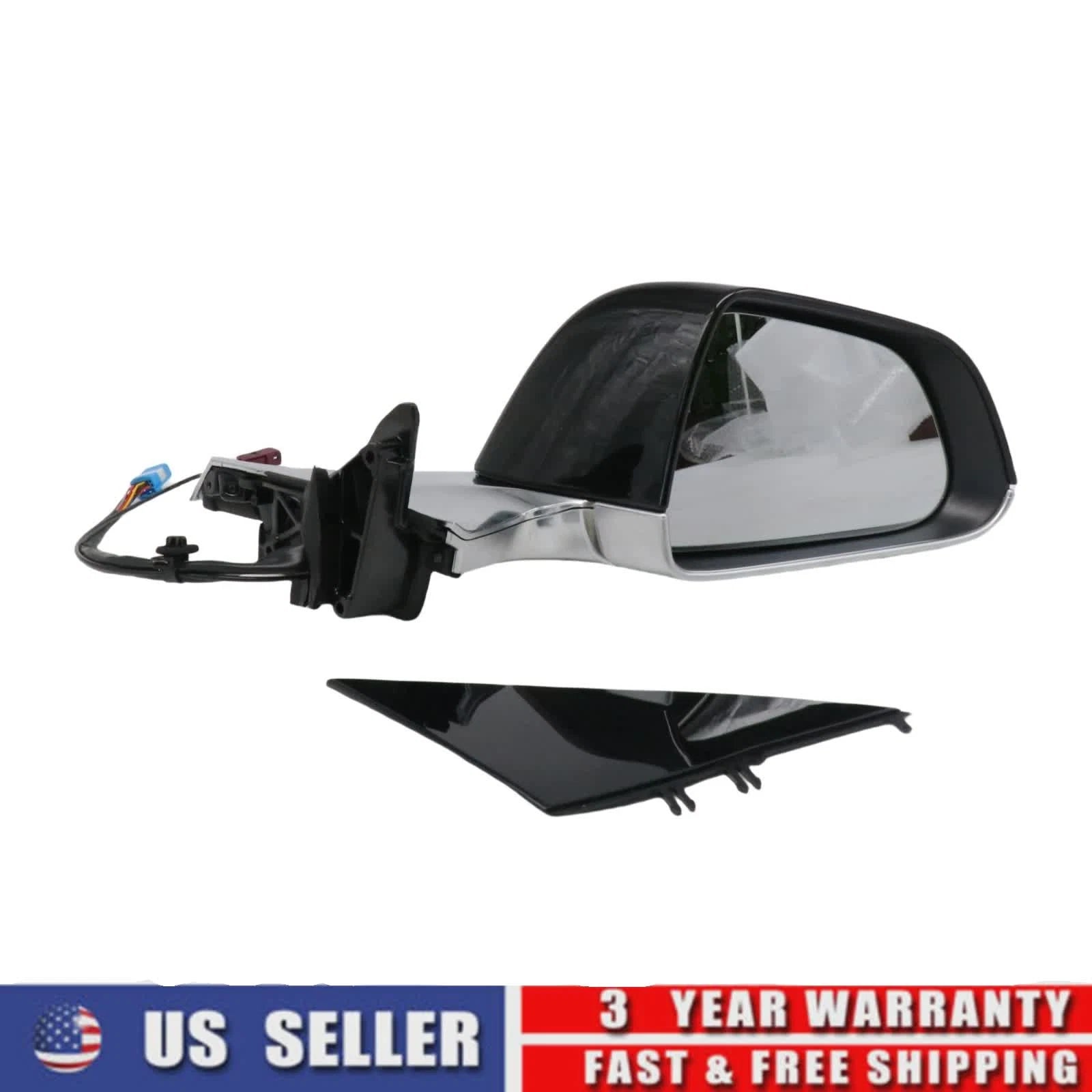 Right Passenger Side Mirror for Tesla Model 3 (2017–2023) Heated Power Fold Black