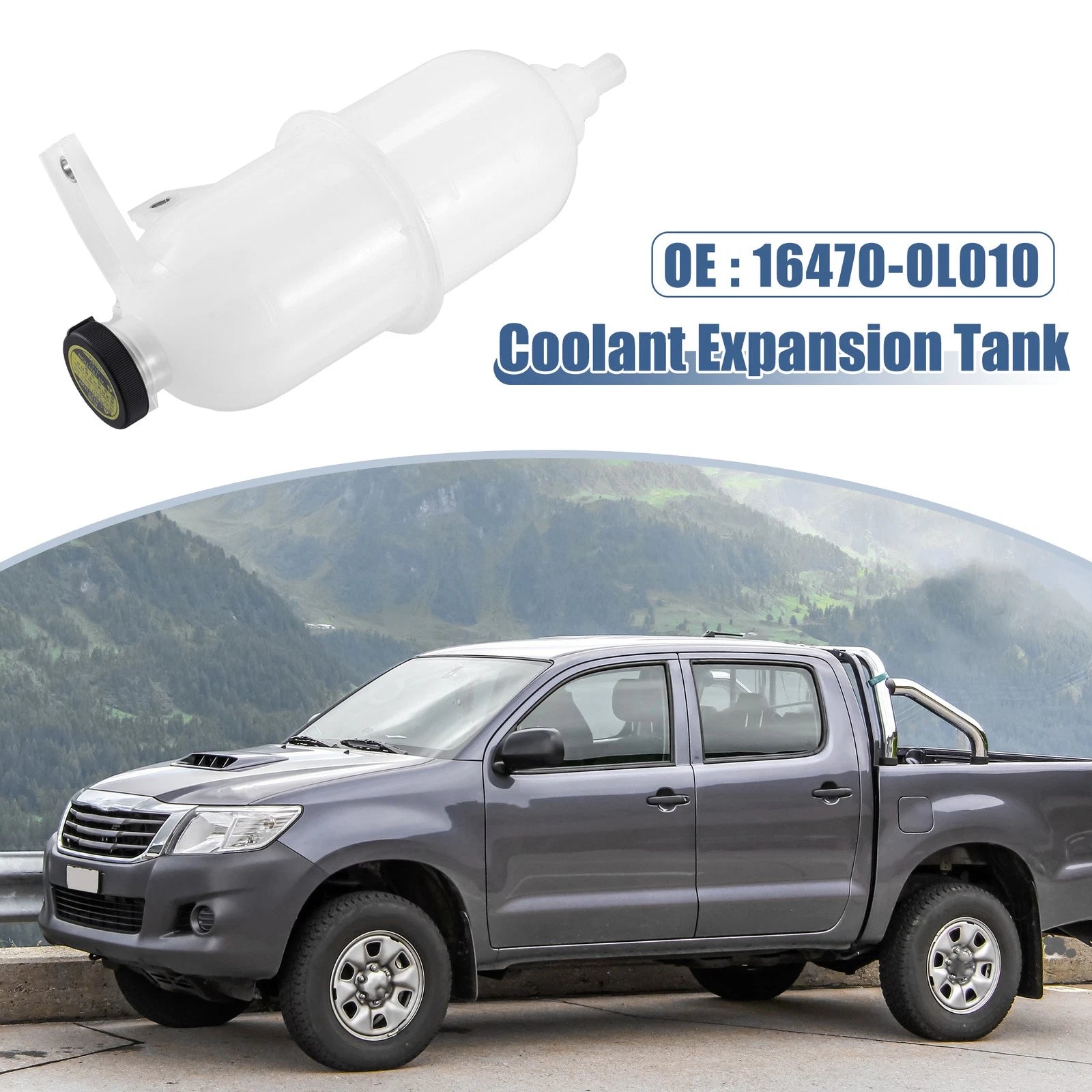 Coolant Radiator Reservoir Tank with Cap for Toyota Hilux Vigo (2005–2015)