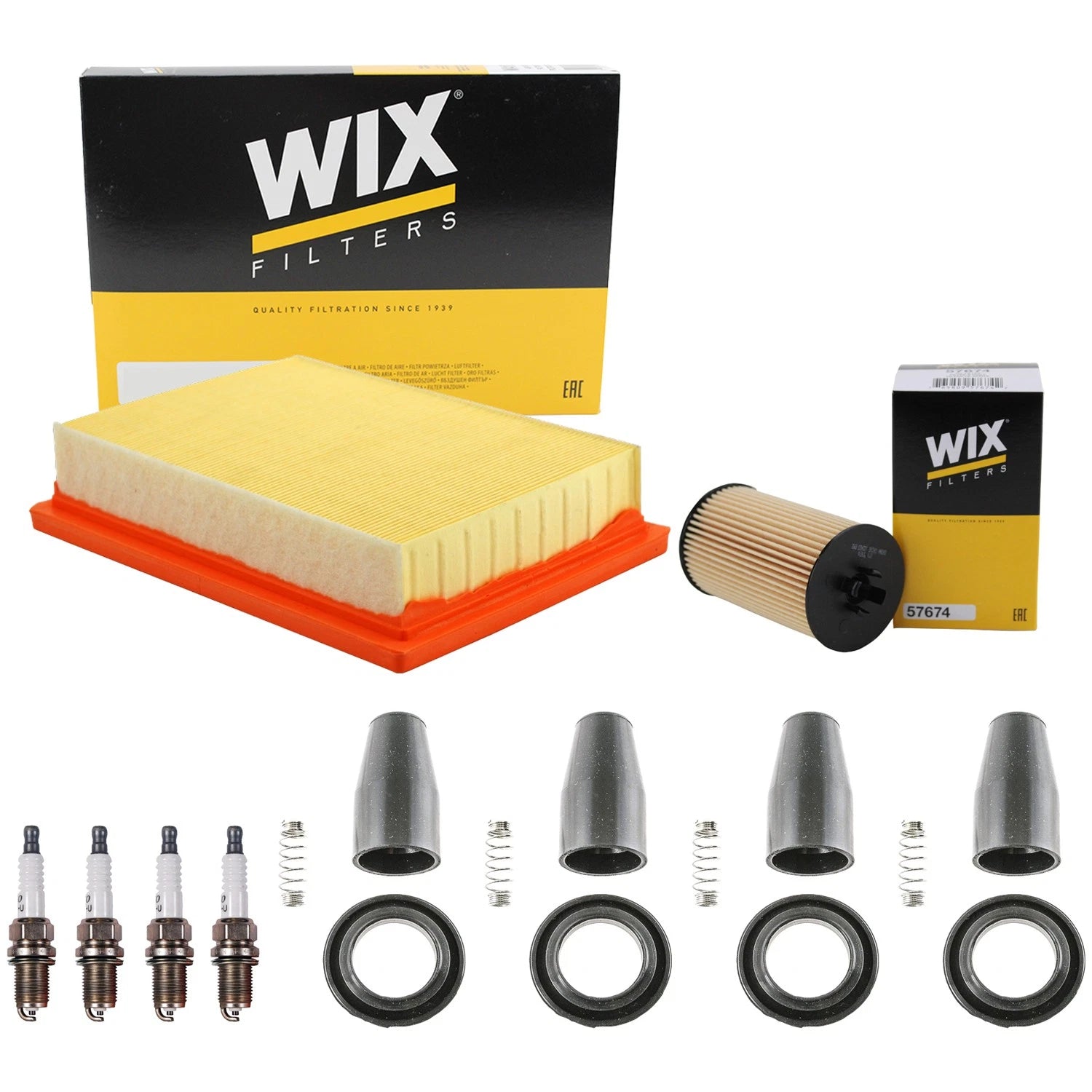 Tune Up Kit with 4 Spark Plugs & Coil Boots for Chevrolet Sonic (2012–2020)