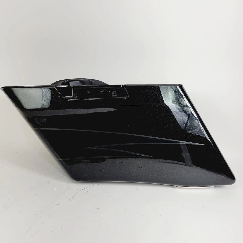 Left Extended Saddlebag for Harley CVO Street Glide (2017) - Dark Slate/Arctic Black