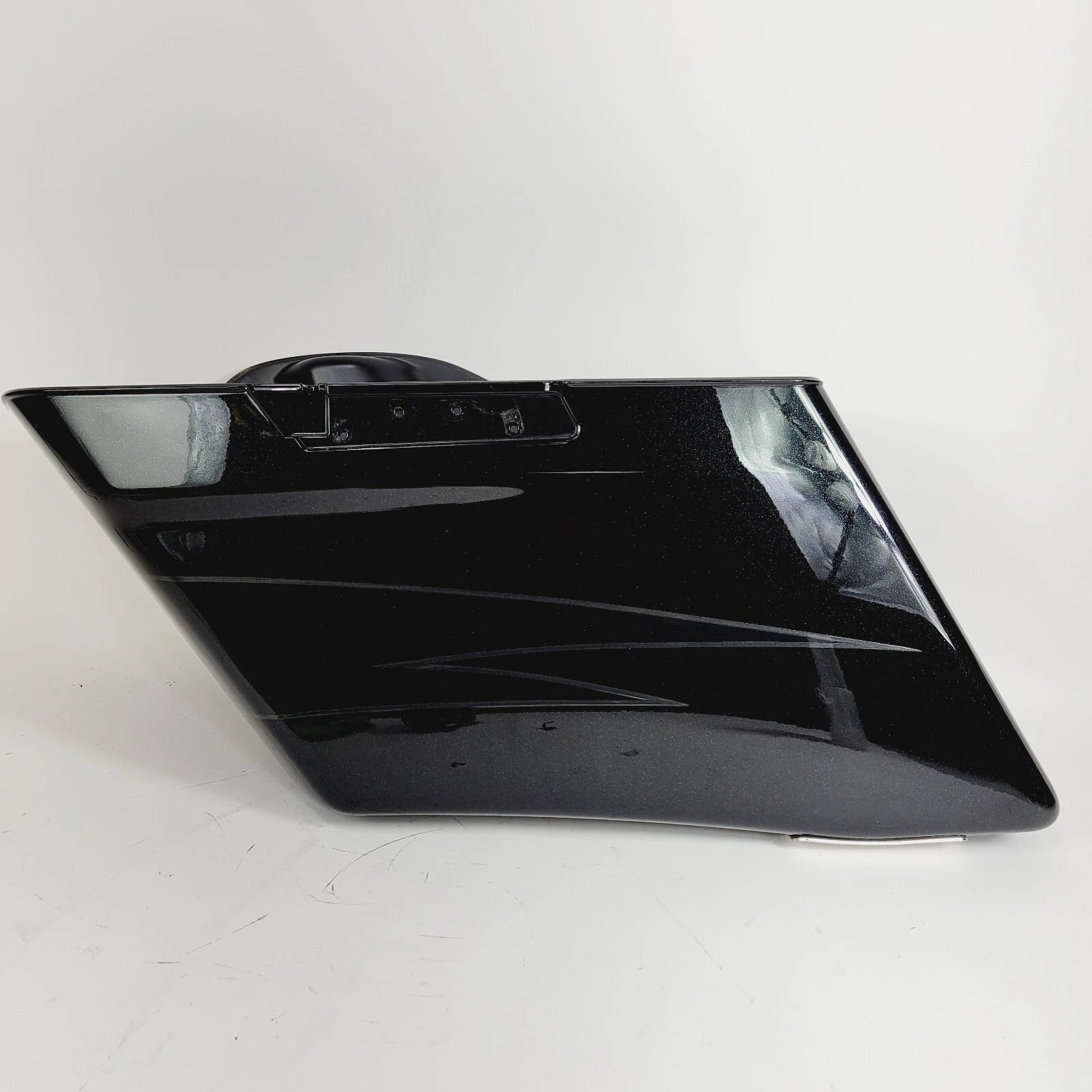 Left Extended Saddlebag for Harley CVO Street Glide (2017) - Dark Slate/Arctic Black