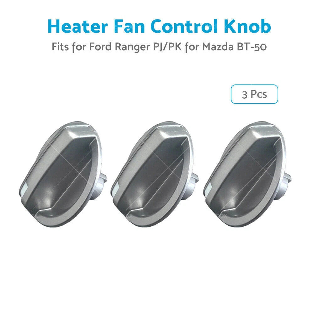 3X Heater Fan Control Knobs for Ford Ranger PJ/PK, Mazda BT-50 (2006–2011)
