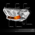 Chrome Amber Headlights Bumper with Fog Lights for Ford Ranger (2019–2023)