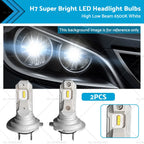 2X H7 LED Headlight Bulbs Conversion Kit (6500K White)