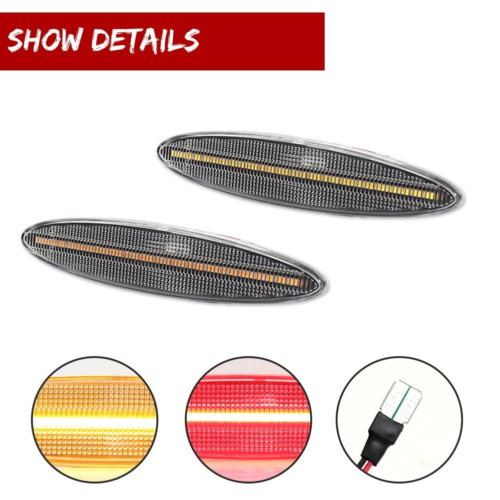 Set of 4 Amber Red LED Side Marker Lights for Lexus SC430 (2002–2010)
