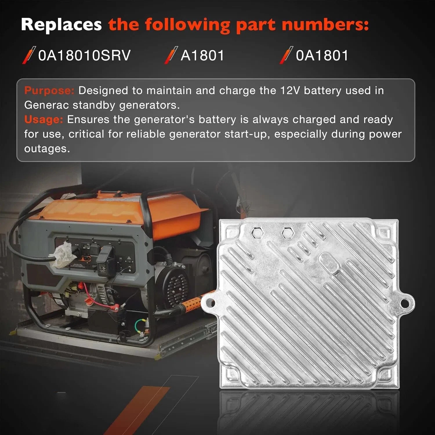 Engine Battery Charger for Generac Generator (A1801)