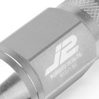 Set of 20 J2 7075 Forged Aluminum M12x1.5 Open-End Lug Nuts w/Adapter Silver