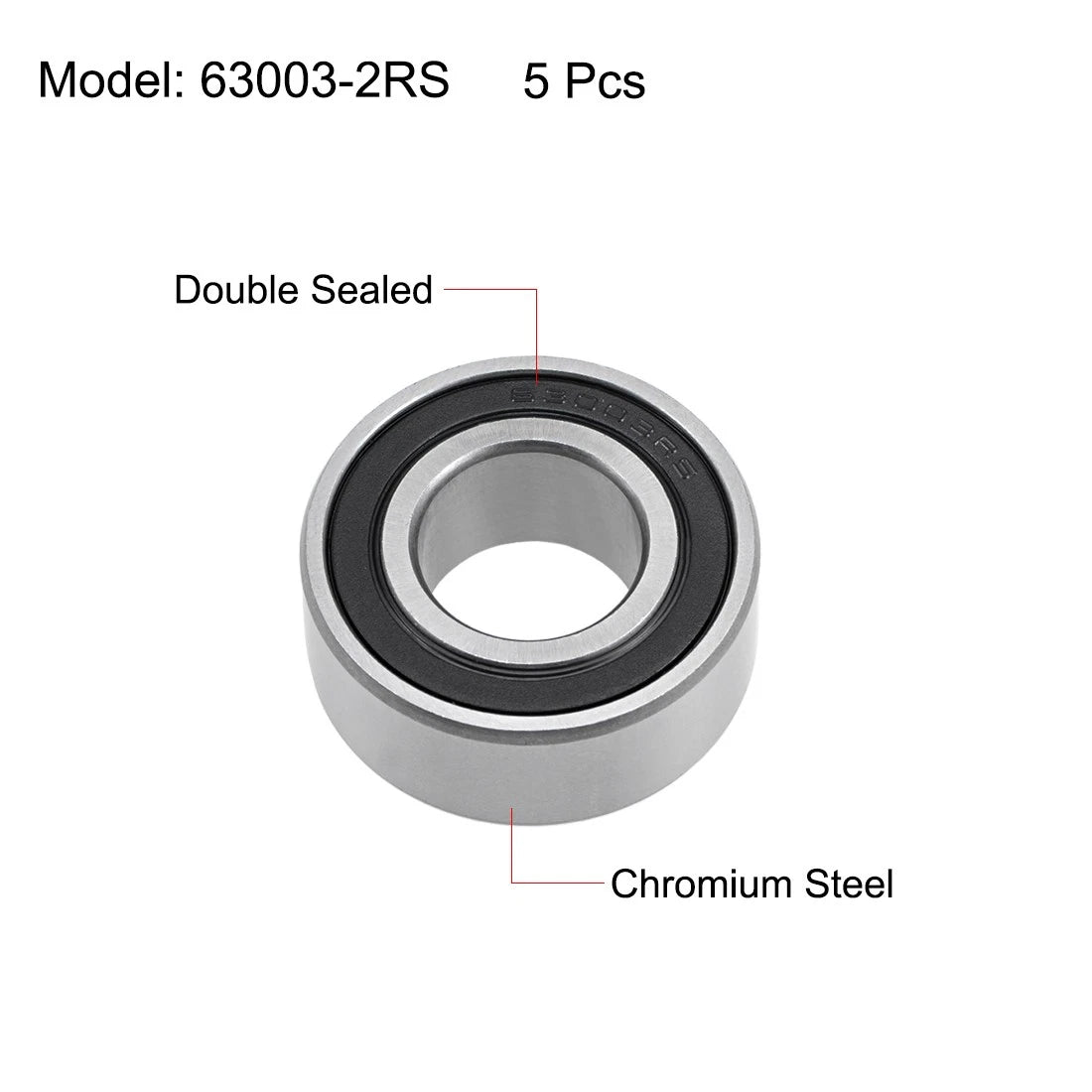 Set of 5 Ball Bearings 17x35x14mm Double Sealed Chrome Steel for Various Models