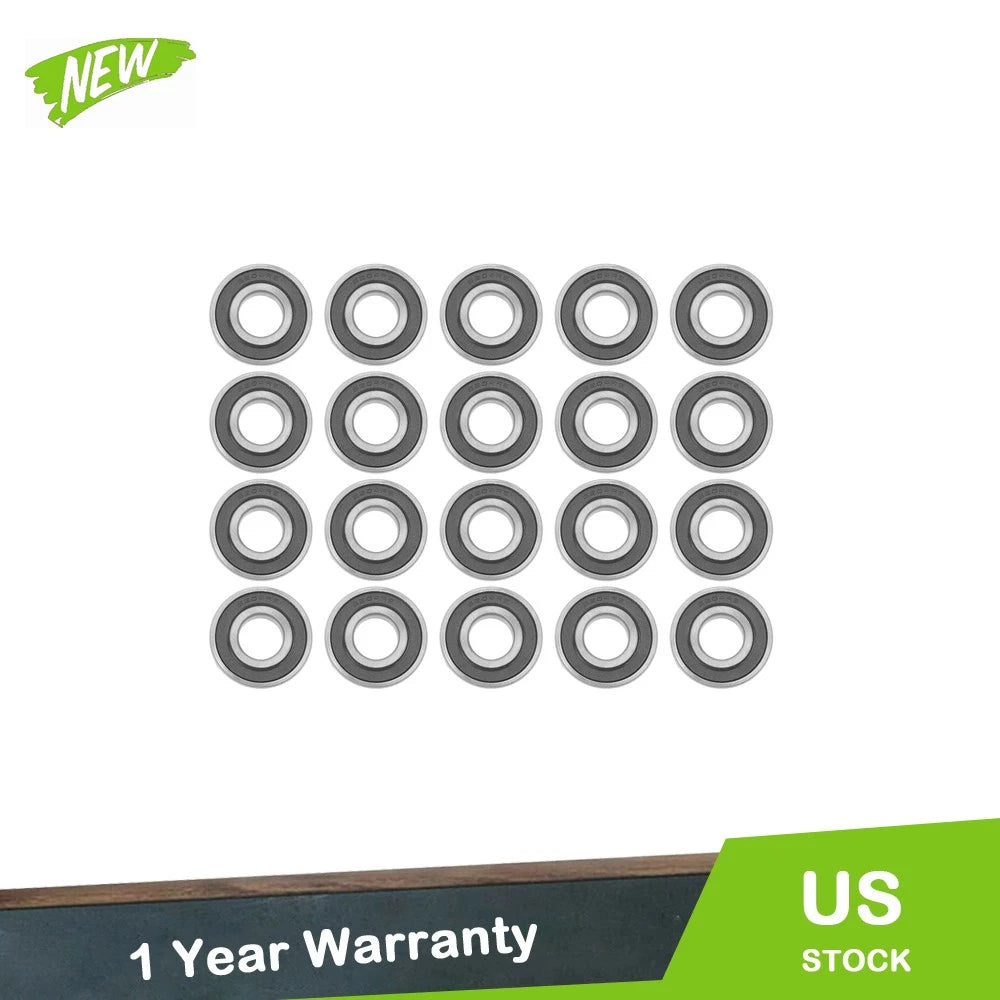 Set of 20 Deep Groove Ball Bearings for Various Applications (20mm ID)