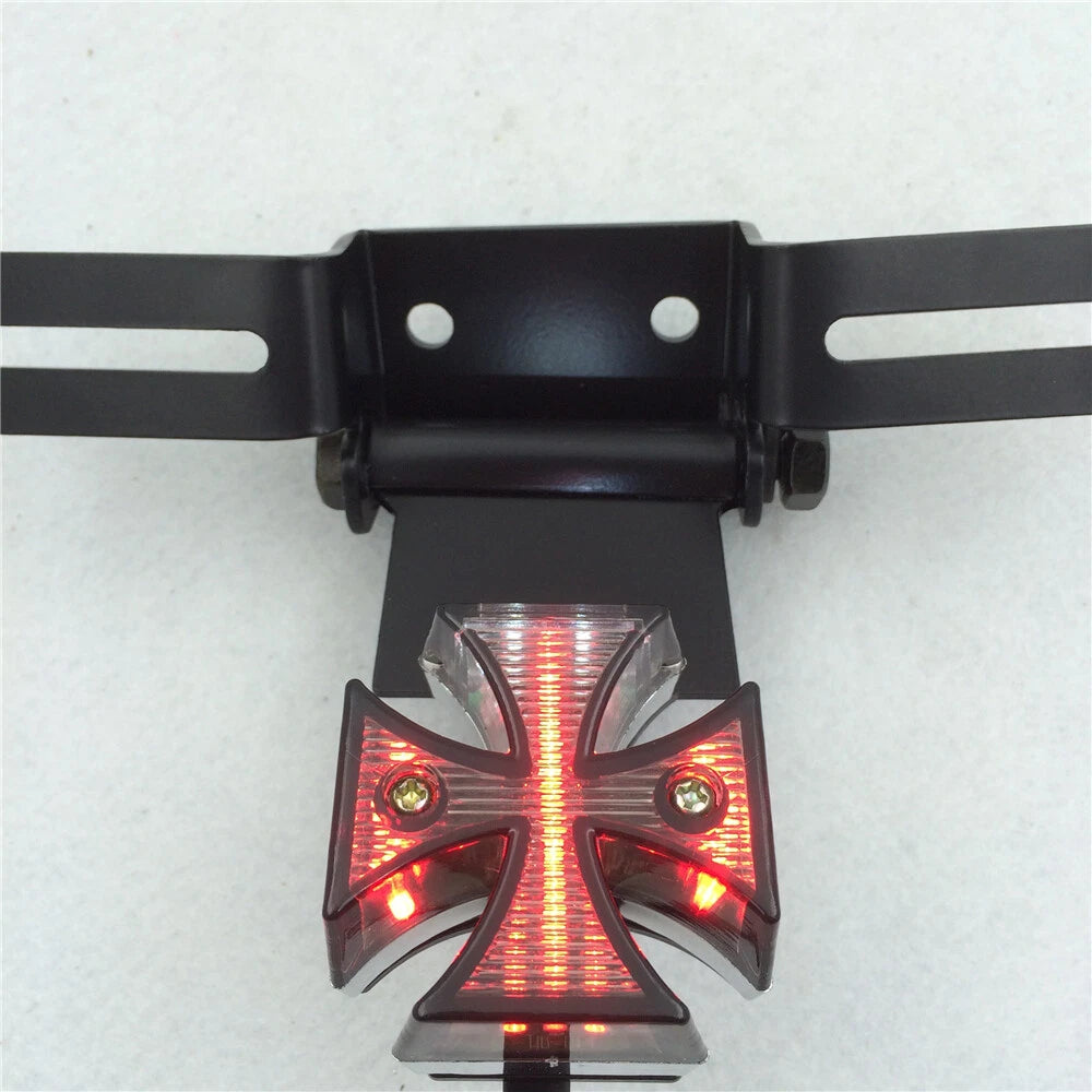 Maltese Cross Tail Light for Universal Motorcycle (Fits Most Models)