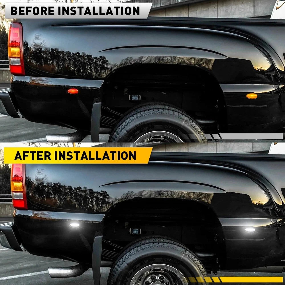 White LED Side Marker Lights for Chevy Silverado 1500 2500 HD (2001–2007)