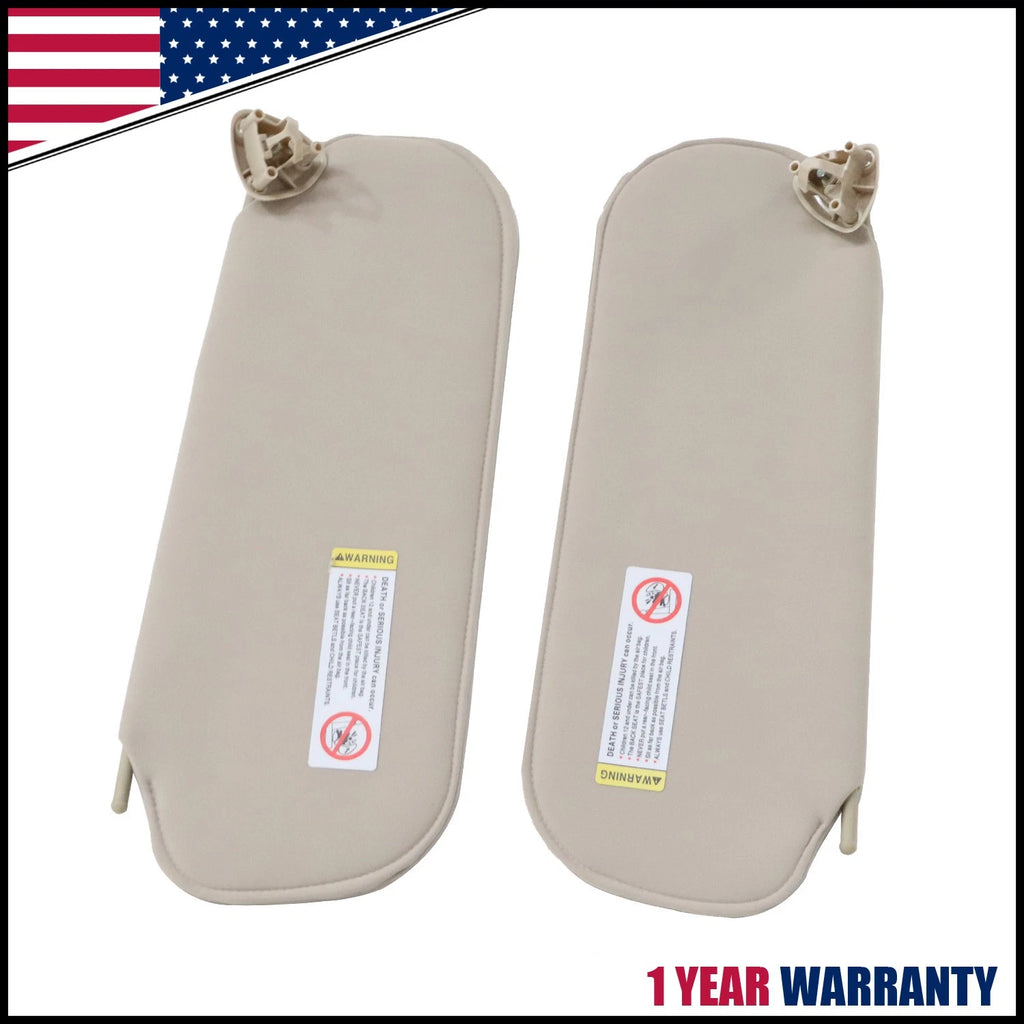 Pair Beige Sun Visor for Chevy GMC Express Savana (2003–2019)