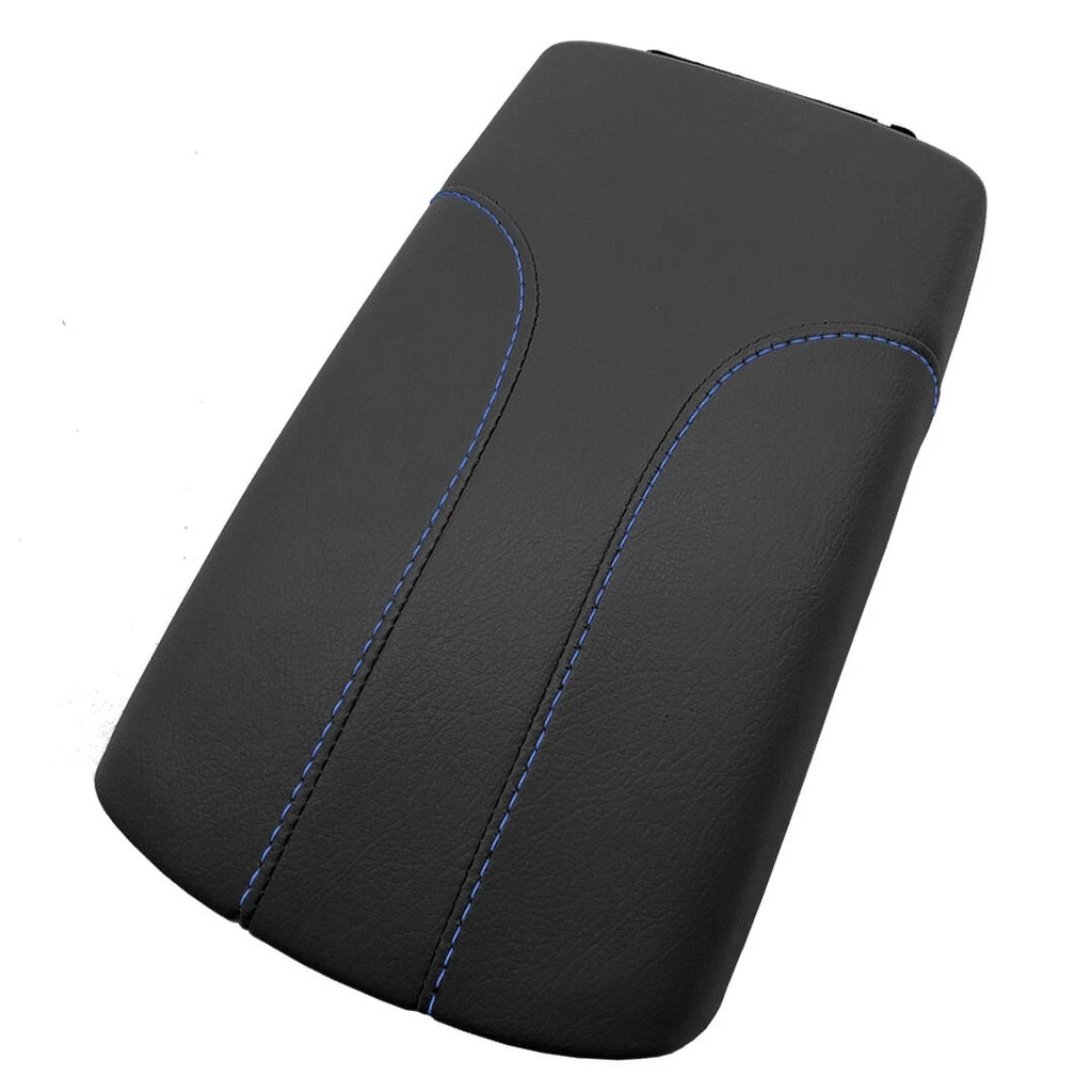 Console Lid Armrest Cover for Nissan Rogue (2017–2020) Blue Stitch