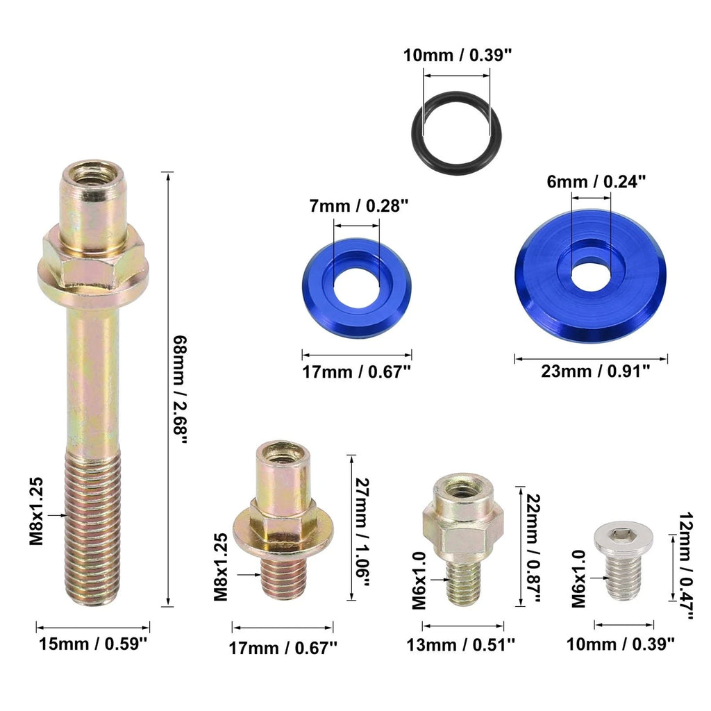 Engine Valve Cover Washer Bolt Kit Blue for Honda B-Series (B16A2, B16A3, B17A1)