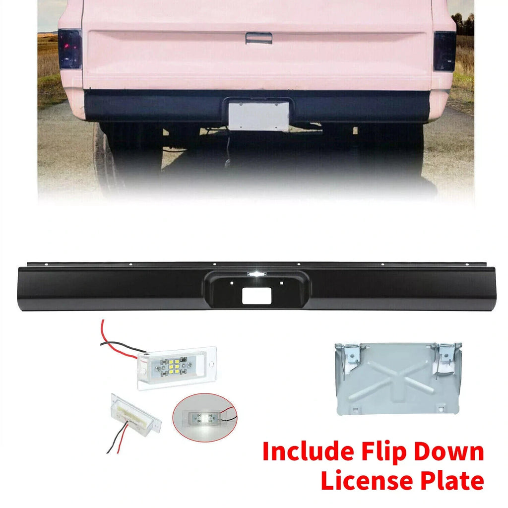 Black Roll Pan with License Plate Light for Chevy C10 C20 (1973–1987)