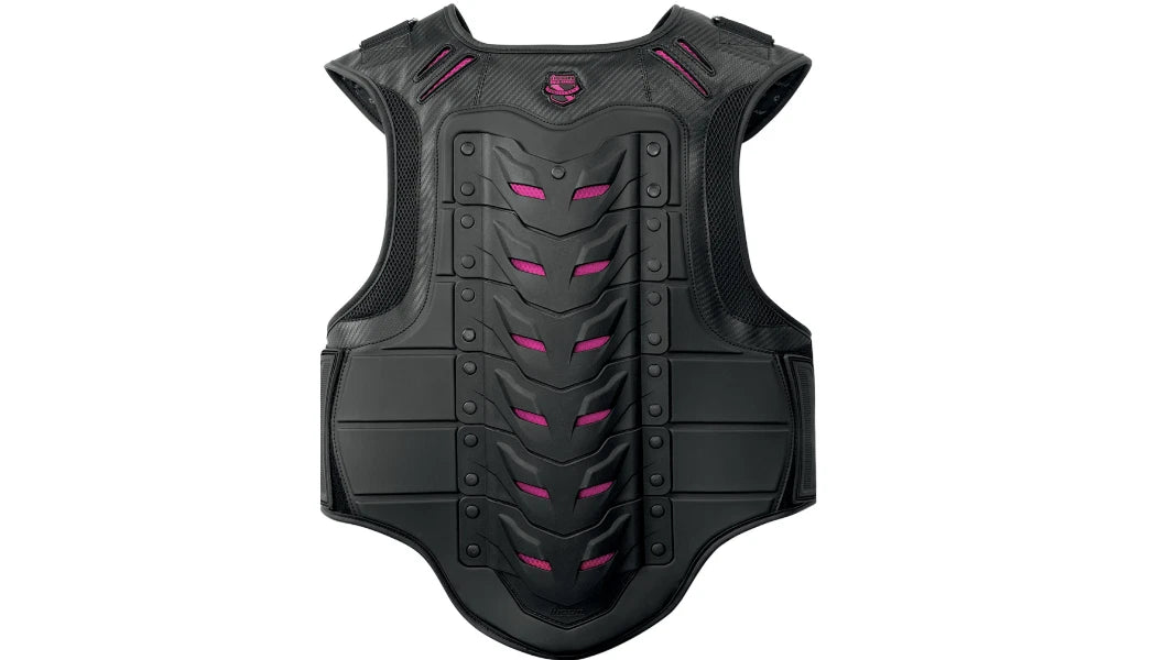 Women's Black/Pink Icon Field Armor Stryker Motorcycle Vest (All Sizes)