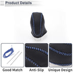 Gear Shift Knob Cover for Subaru Impreza (2017–2023) Black Blue Faux Leather