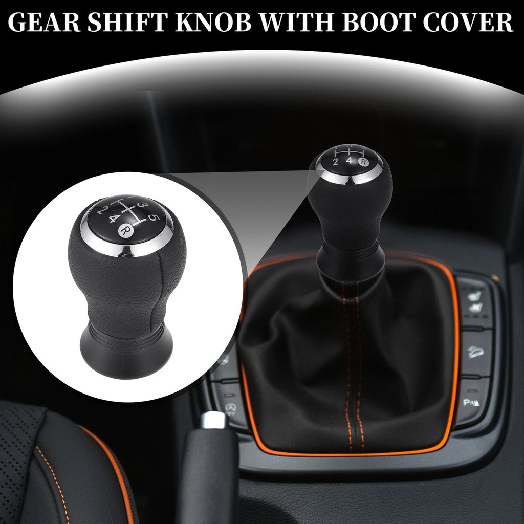 5 Speed Manual Gear Shift Knob for Toyota Yaris (2005–2010) Faux Leather Black