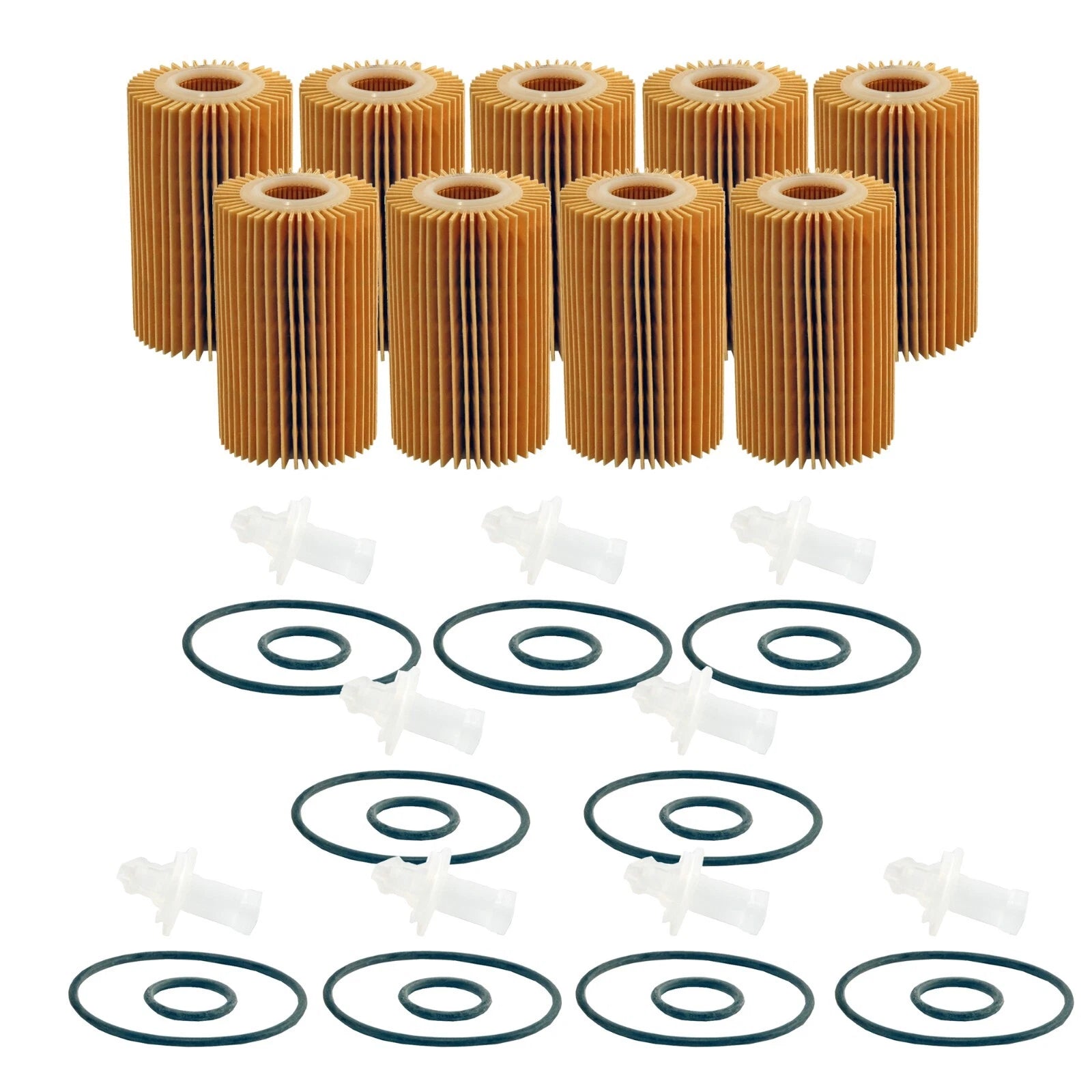 Set of 9 Engine Oil Filters for Lexus Toyota (StdAsp AutoCVT)