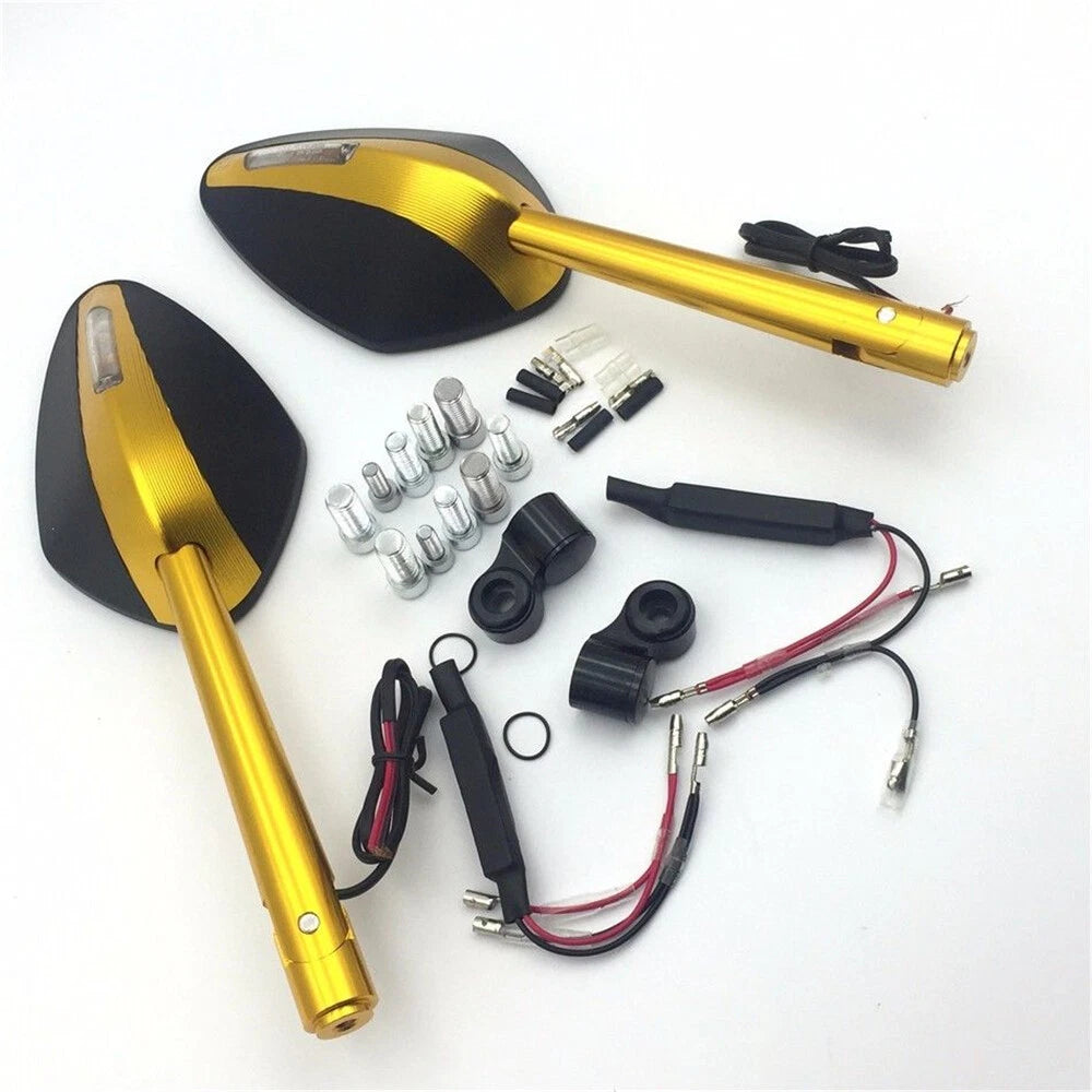 2X Anti-Glare Motorcycle Rearview Mirrors 8mm 10mm for Honda Suzuki Kawasaki KTM