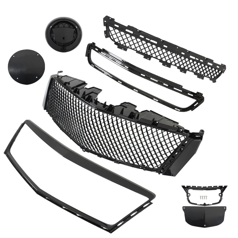 Glossy Black Plastic Front Center Grille Assembly for Cadillac XTS (2013–2017)