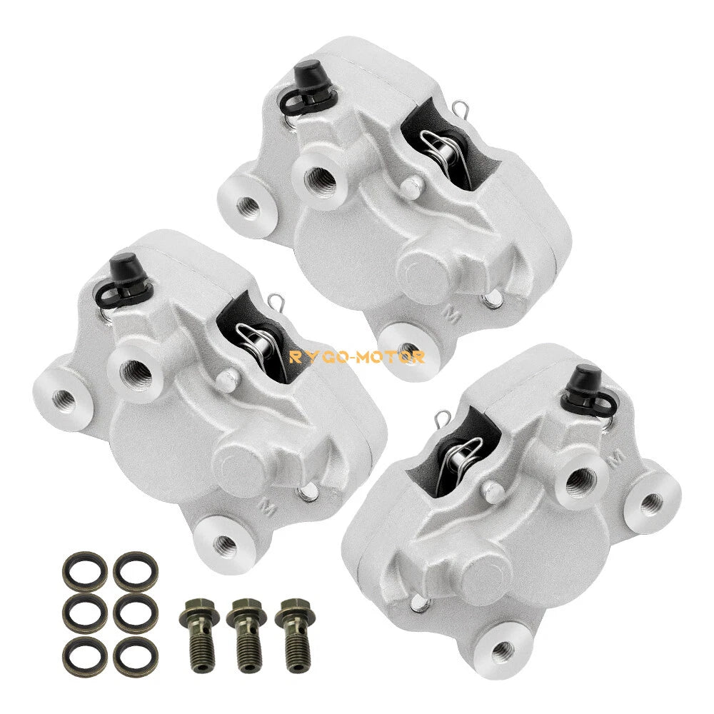 Front Rear Brake Calipers w/Pads for Arctic Cat 250 300 375 400 454 500 (2000–2023)
