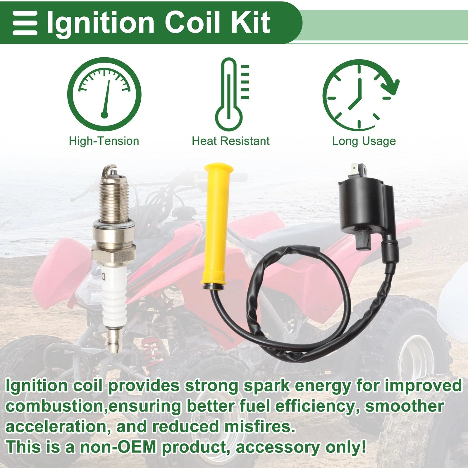 Set of 1 Ignition Coil for Honda ATV TRX420FPA (2009–2013) No. 30510HP5601/30700MBN671