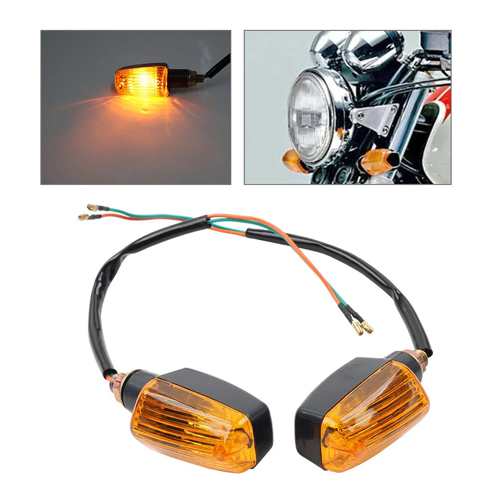 Pair Amber Turn Signal Indicators for Honda XLR125 XL125R XR125
