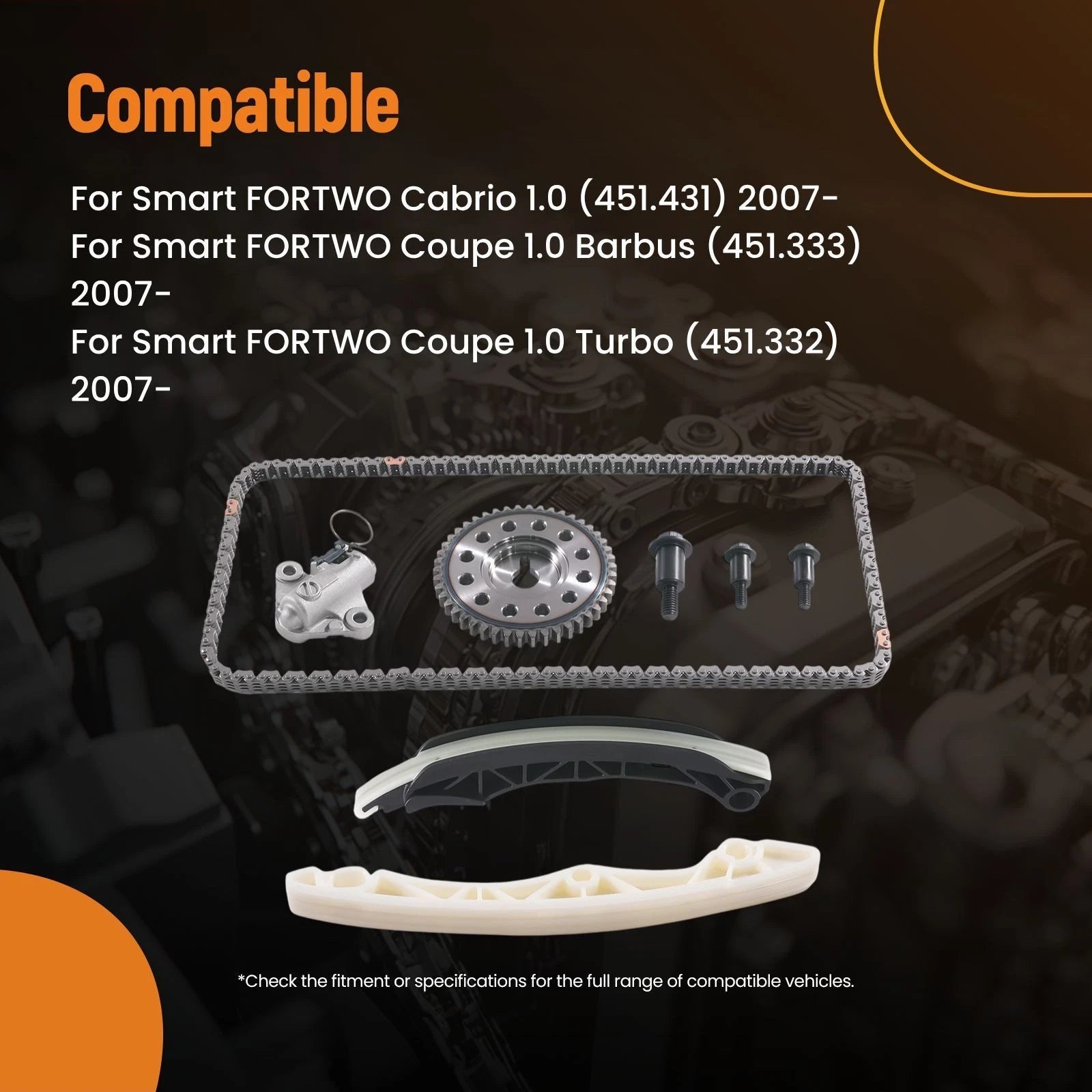 Timing Chain Kit with Tensioner for Smart Fortwo Coupe 2007+ (1320320080)