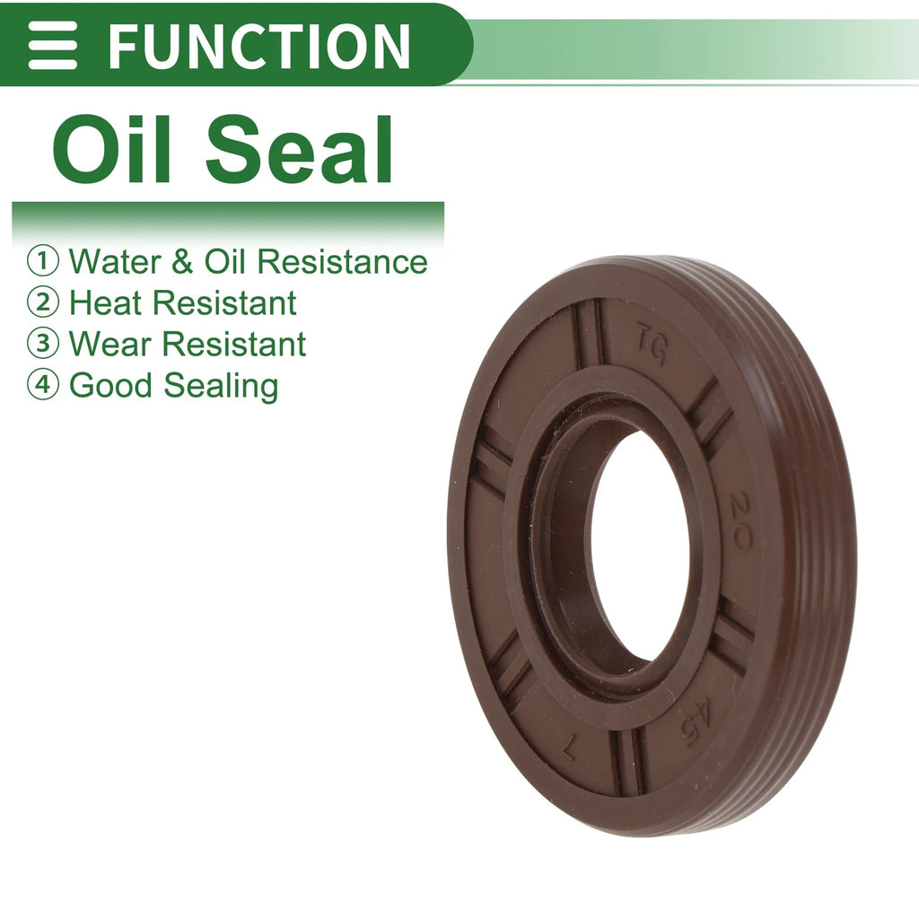Set of 5 Oil Seals FKM Rubber 20x45x7mm for Various Applications