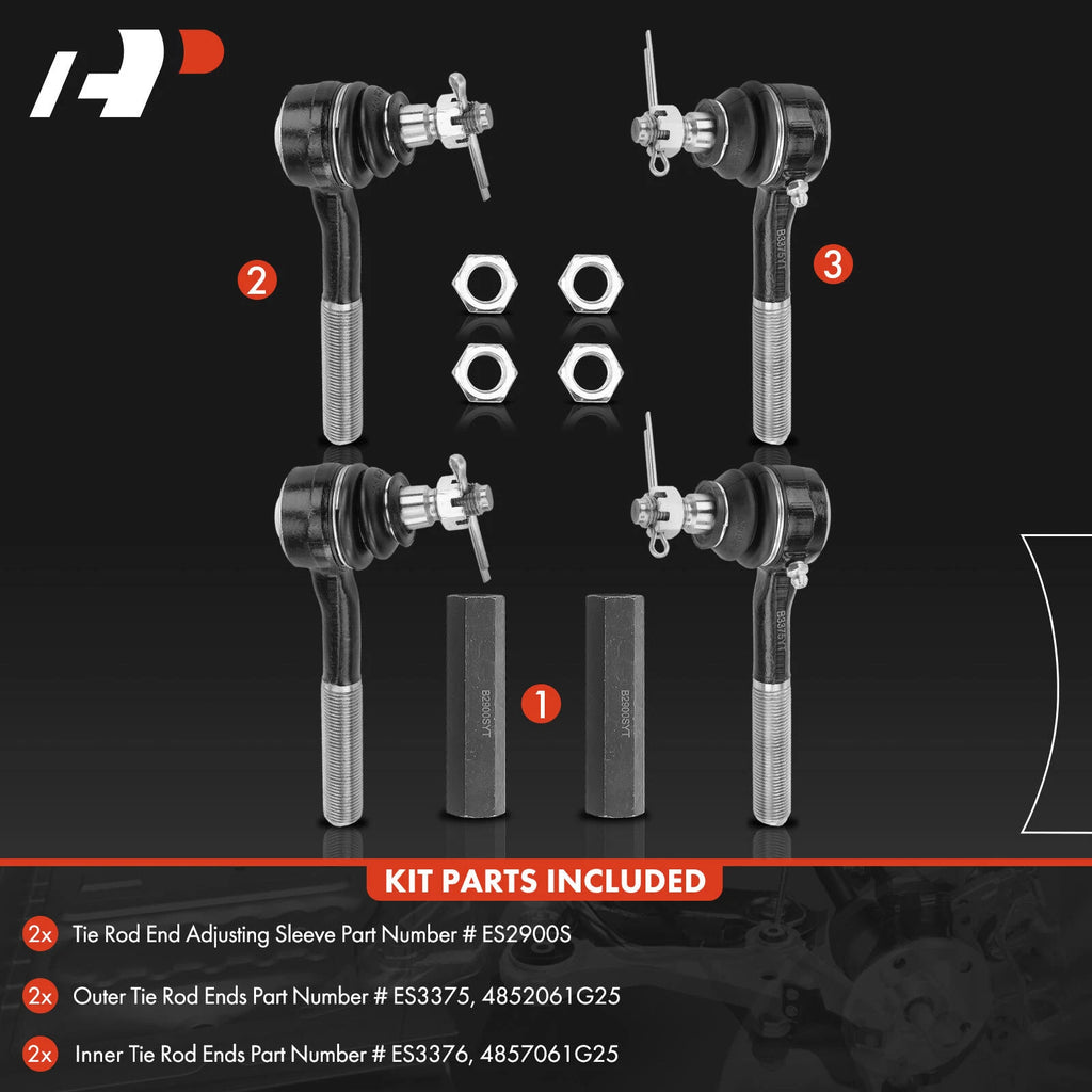 6X Tie Rod End Kit for Nissan Pickup (1995–1997) 4WD