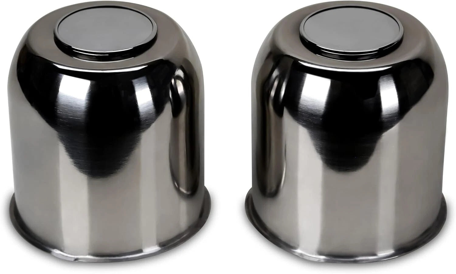 Set of 2 Trailer Wheel Center Caps 4.25" Stainless Steel for Libra