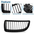 Matte Black Front Hood Bumper Grille for BMW 325i E90 (2005-2013)