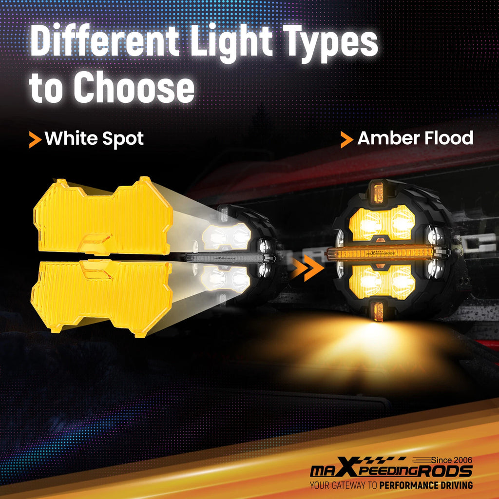 5'' Round LED Light Covers for maXpeedingrods Driving Light (2010-2023)