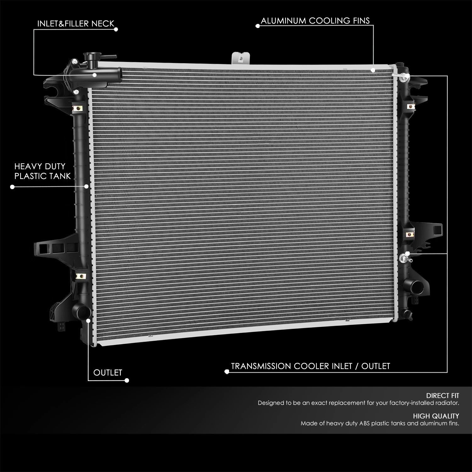OE Style Aluminum Core Cooling Radiator for Nissan Titan XD (2016–2019) DPI 13616