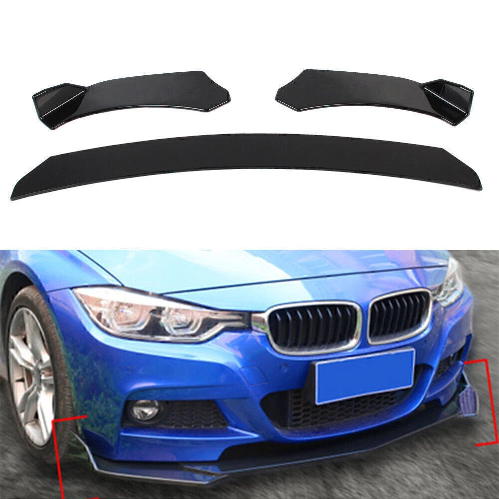 Glossy Black Front Bumper Lip Chin Spoiler Splitter for Universal Car