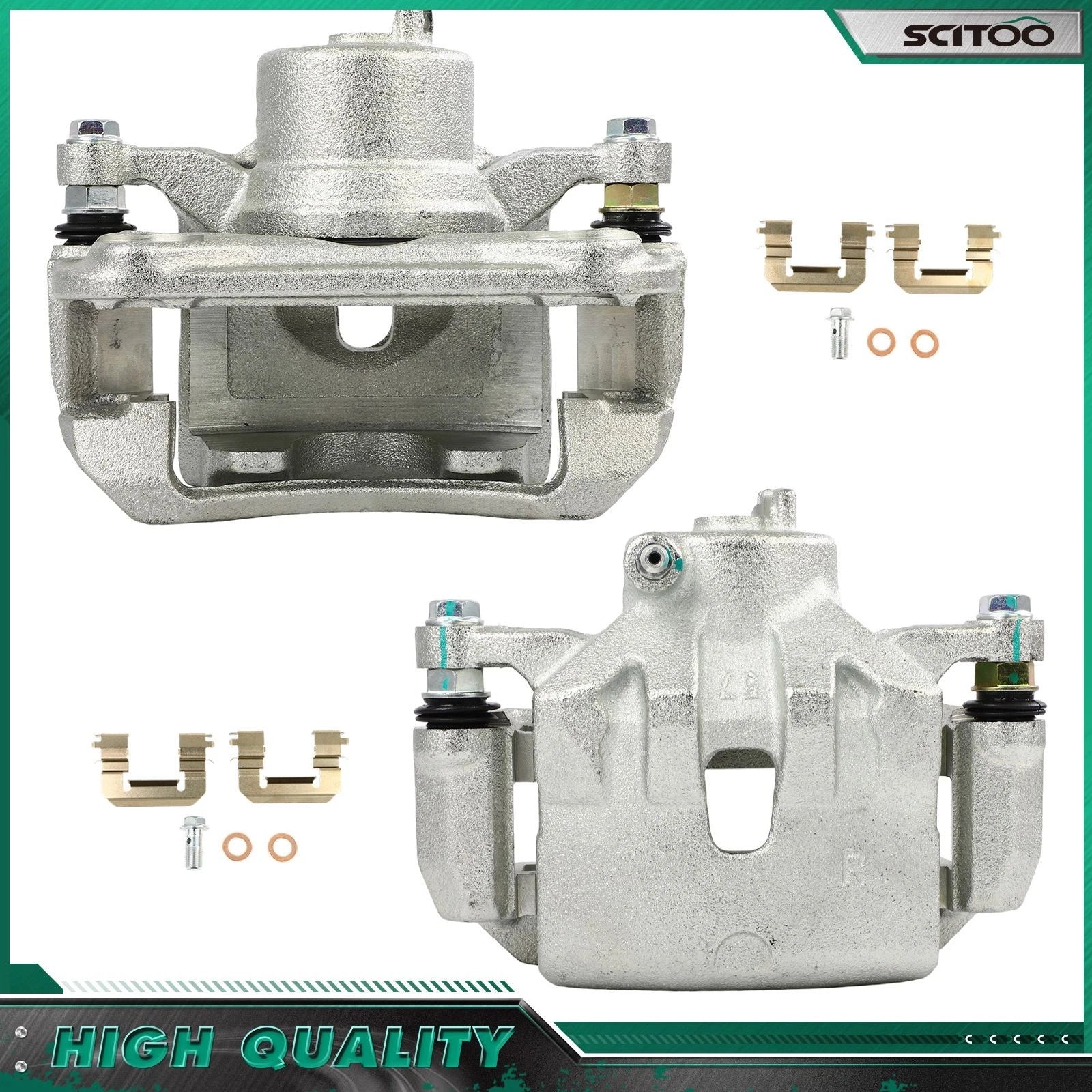 Front Brake Calipers w/ Bracket for Kia Forte (2014–2018)