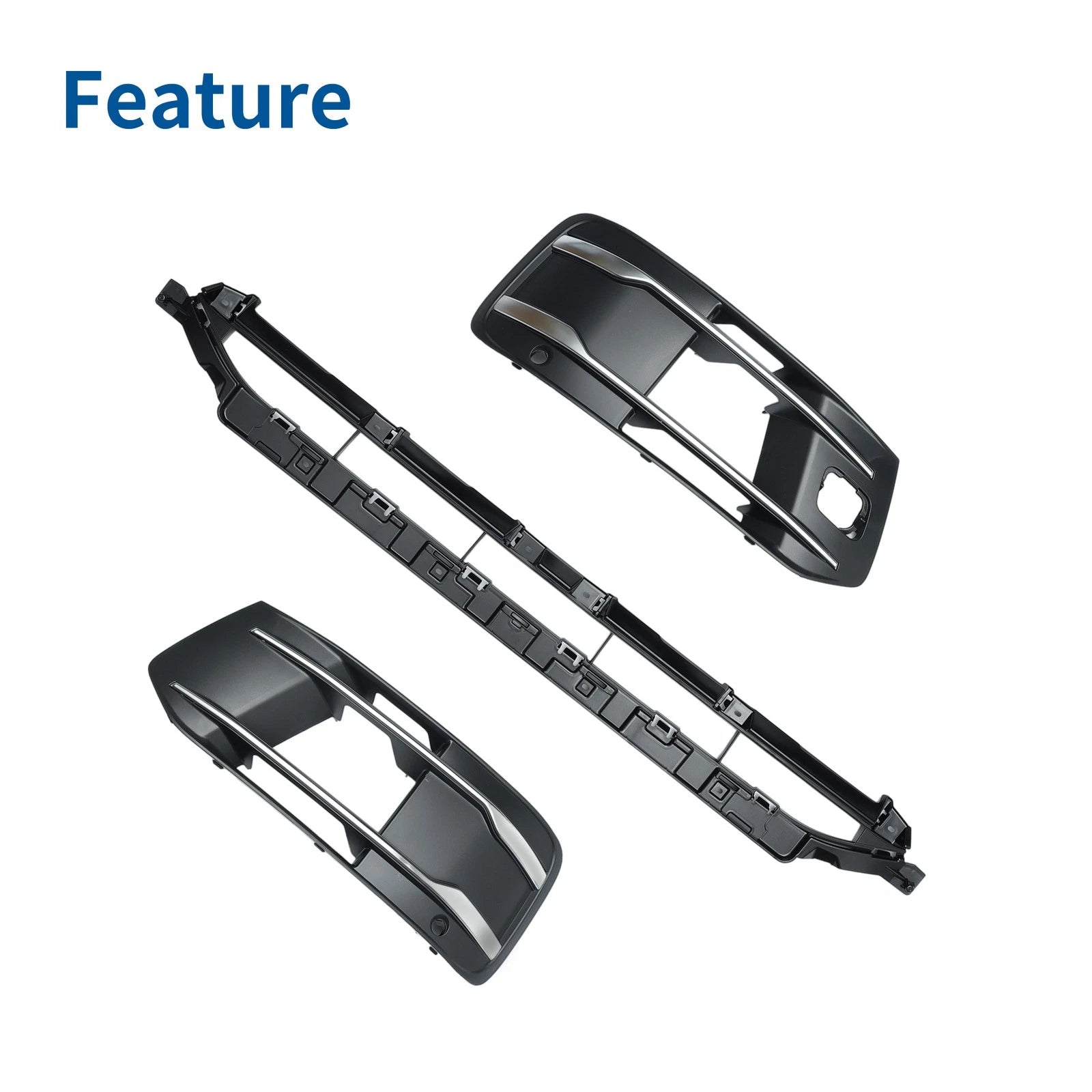 Set of 1 Front Lower Bumper Grille for Audi Q7 (2016–2019) Black ABS