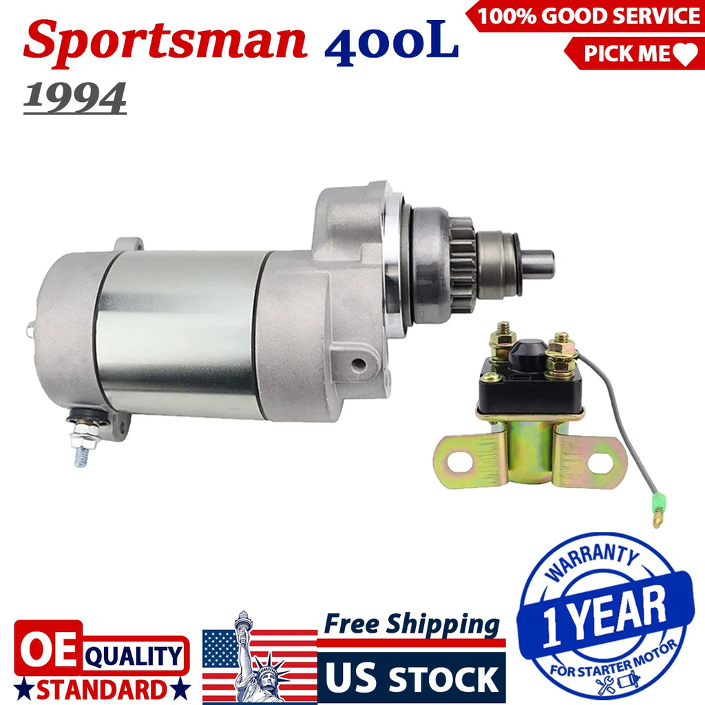 Starter Motor for Polaris Sportsman 400L (1994) W/Bendix & Relay