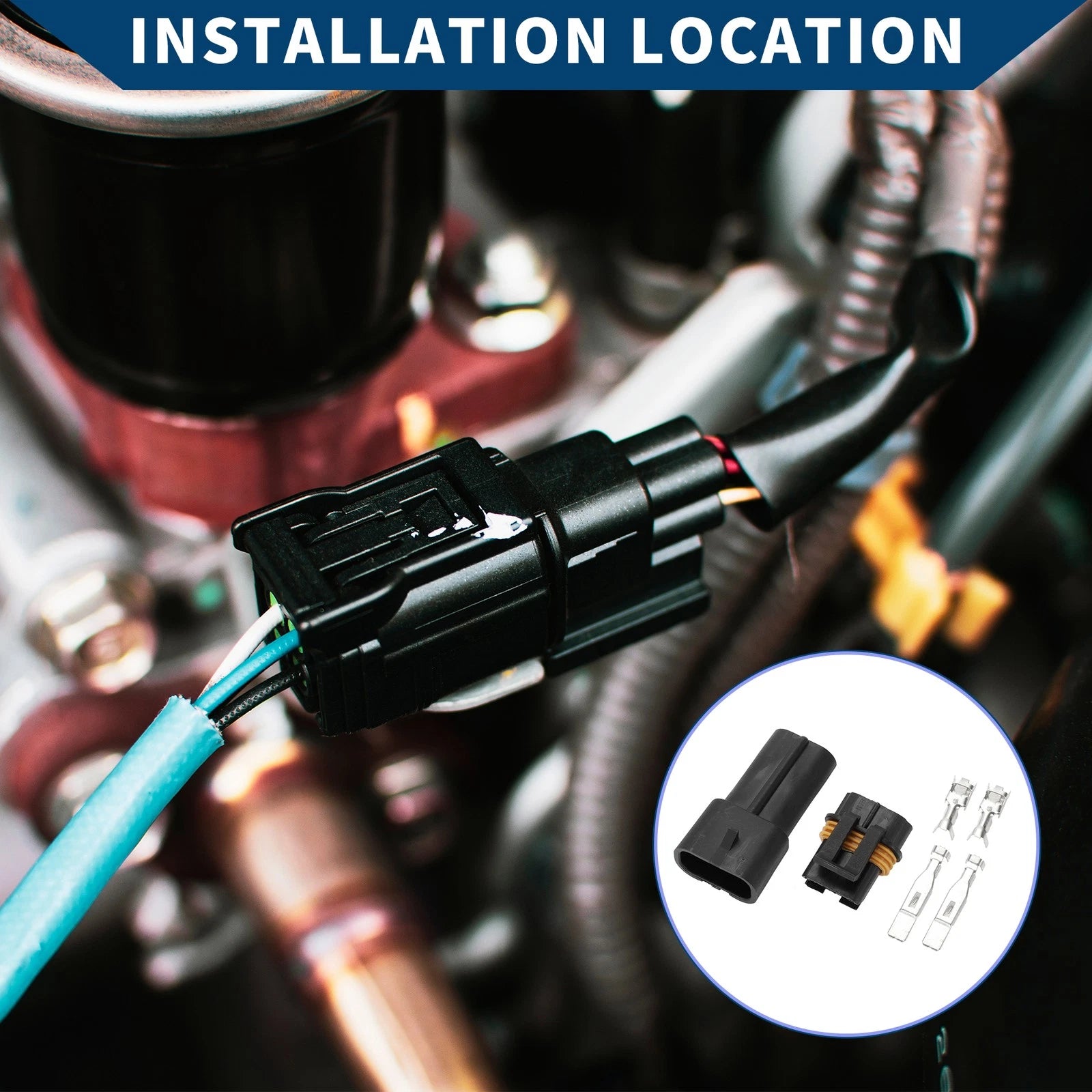 2 Pin Radiator Fan Connector Plug Male Female for Honda 