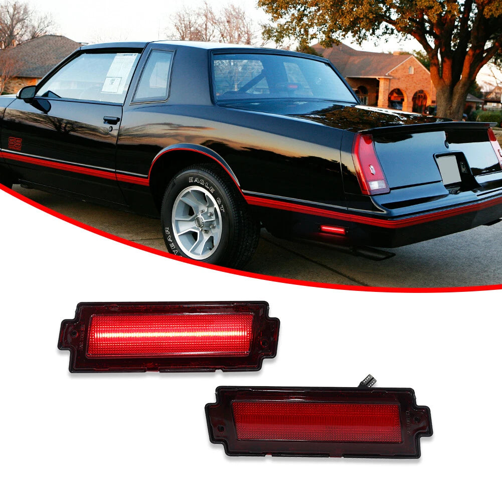 Set of 2 Red Rear Bumper Reflectors for Chevy Monte Carlo SS (1981–1988)