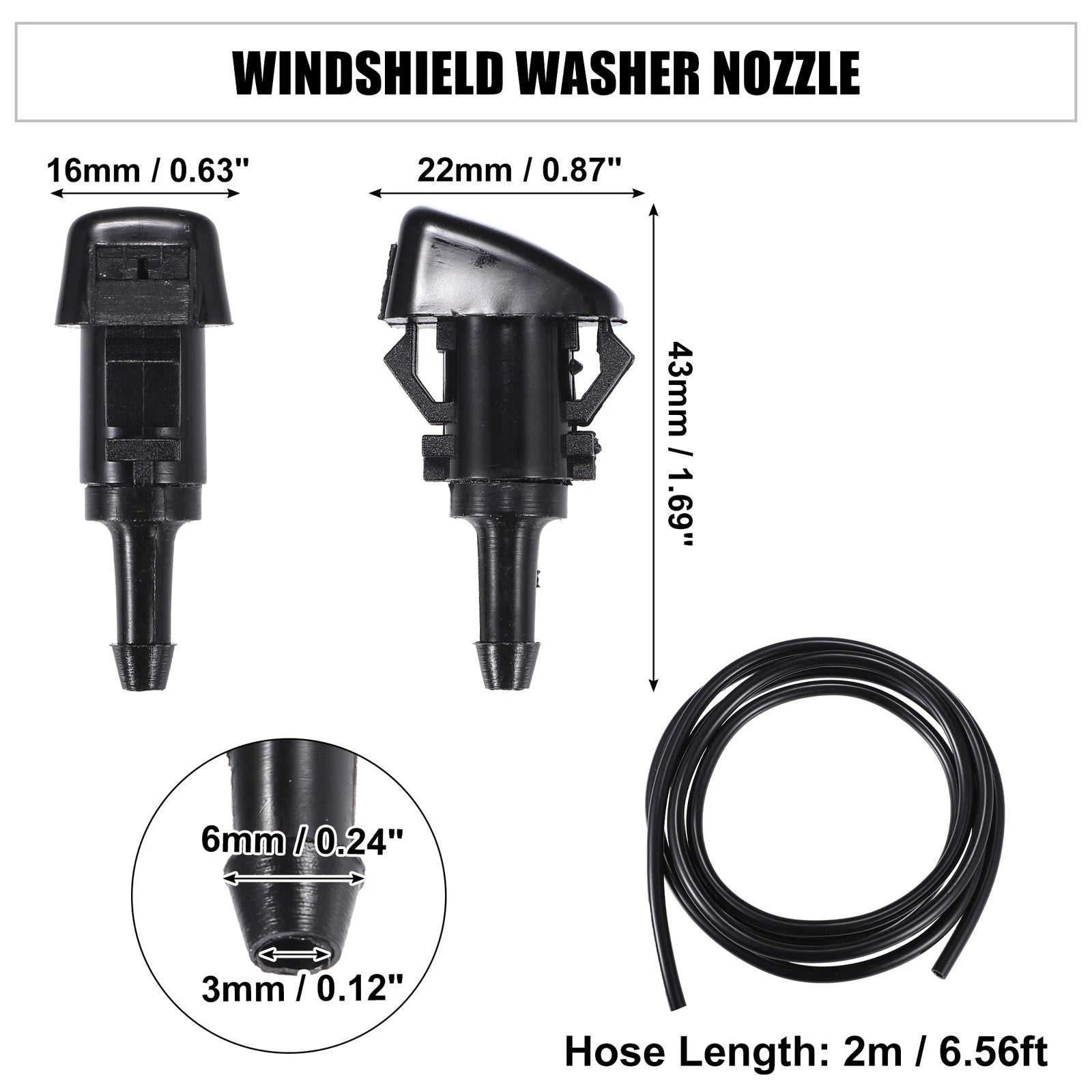 Set of 2 Windshield Washer Nozzles No. 5116079AA for Chrysler 200 (2011)