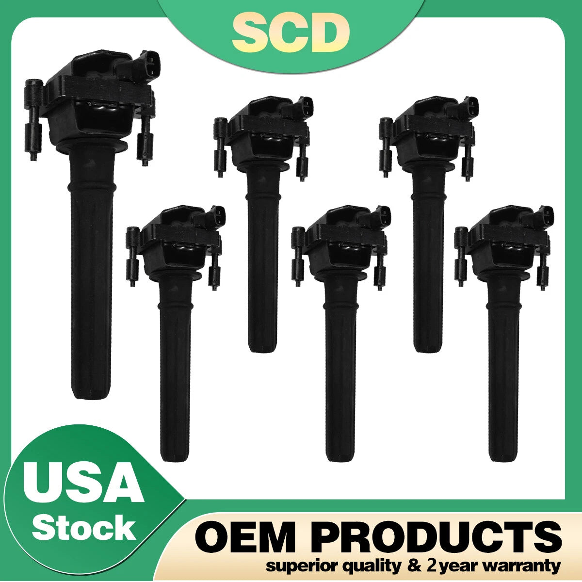 Set of 6 Ignition Coils for Chrysler Dodge Intrepid Stratus (1998–2005) UF199