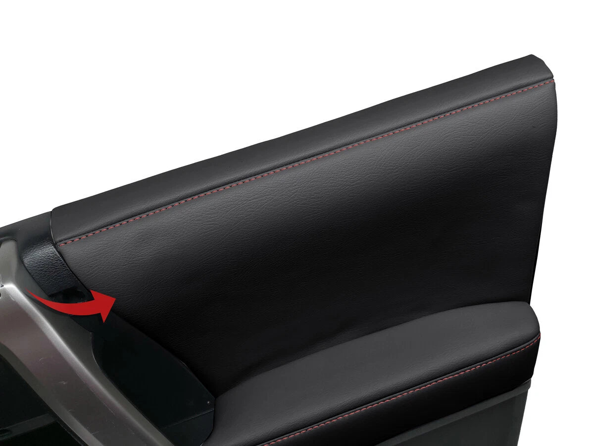 Door Panel Cover for Toyota 4Runner (2010–2020) PVC Leather Red Stitch